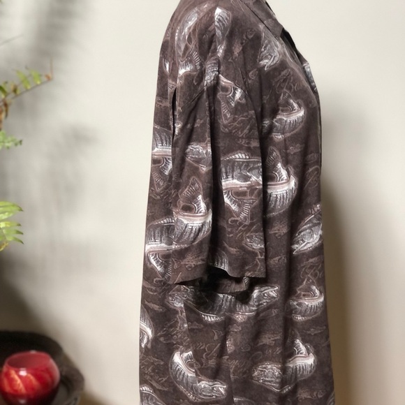 Puritan collared button down shirt with fish large mouth Bass size Large 42 - 44 - Picture 2 of 9